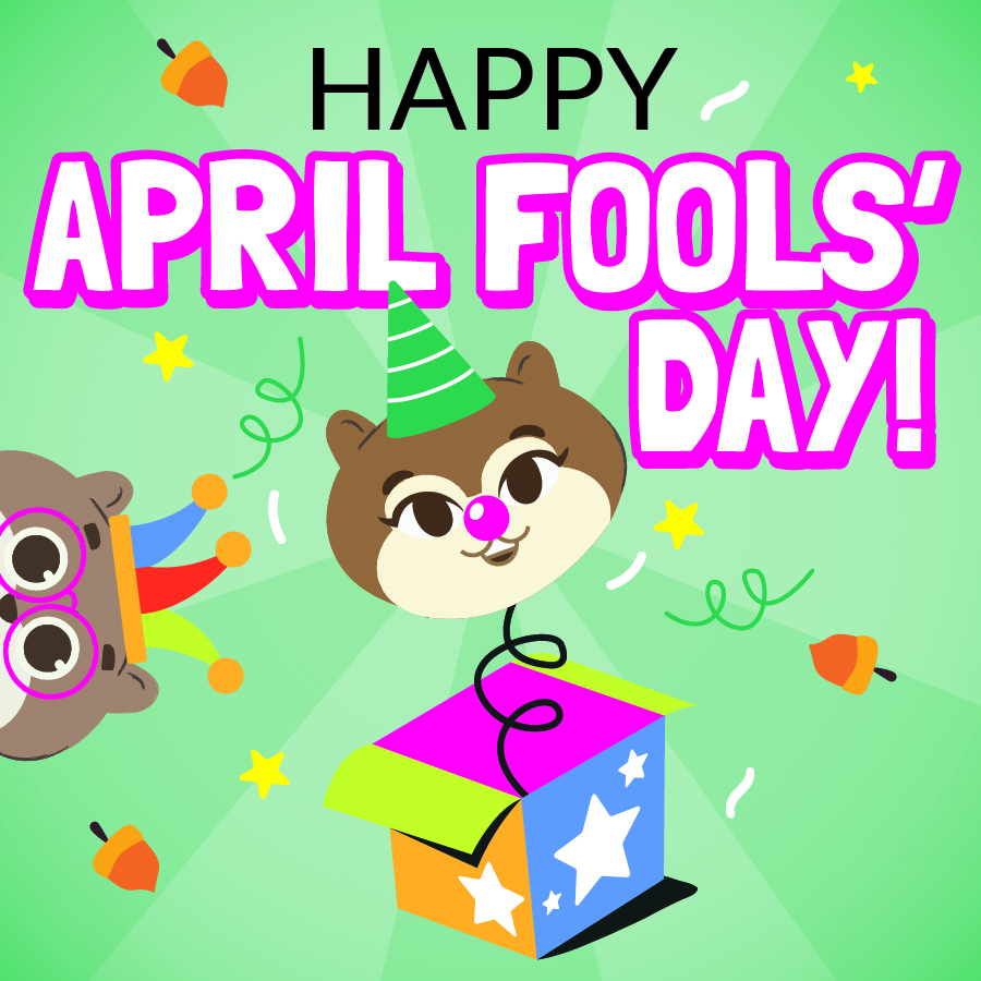 PUD Mascots Zip and Zap celebrate April Fools Day in a silly fashion