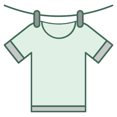 Shirt hanging from line