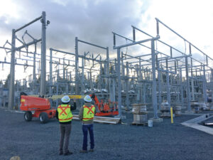 Engineers looking at recently updated Beverly Park Substation