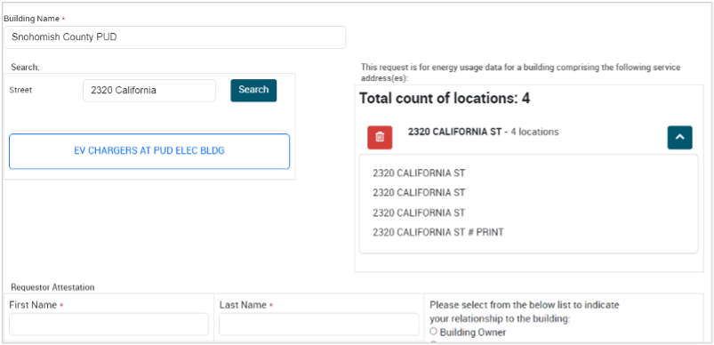 Screen shot showing ability to examine meter addresses