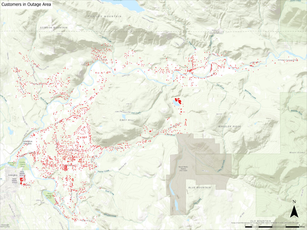 Area affected by January 7 planned outage